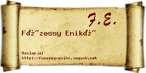 Füzessy Enikő névjegykártya